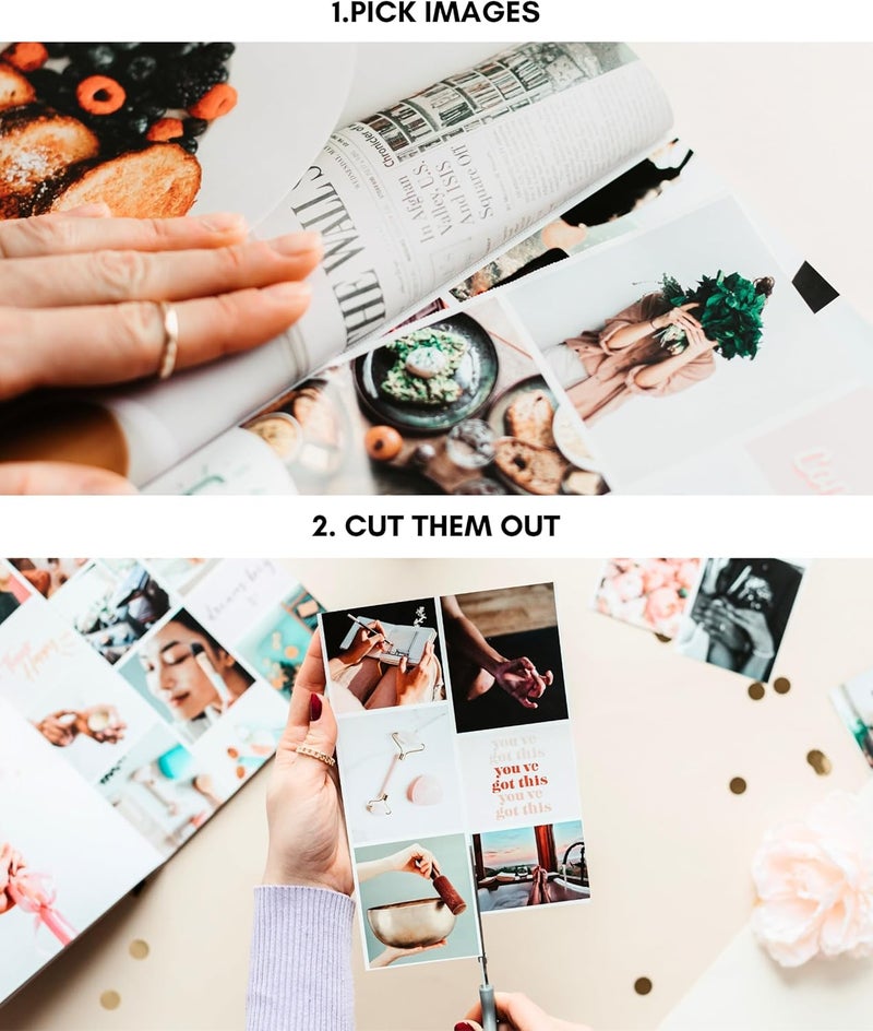 Lamare Vision Board Book - 1000+ Aesthetic Vision Board Images & Motivational Quotes, Vision Board Supplies, Vision Board Kit, Collage Book for Manifestation, Self Care & Goal Setting - Image 3